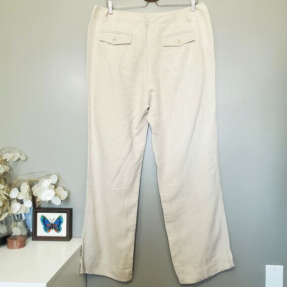 Eddie Bauer Linen Pants Womens Size 14 Vashon Fit Casual Summer Lightweight - Picture 2 of 11